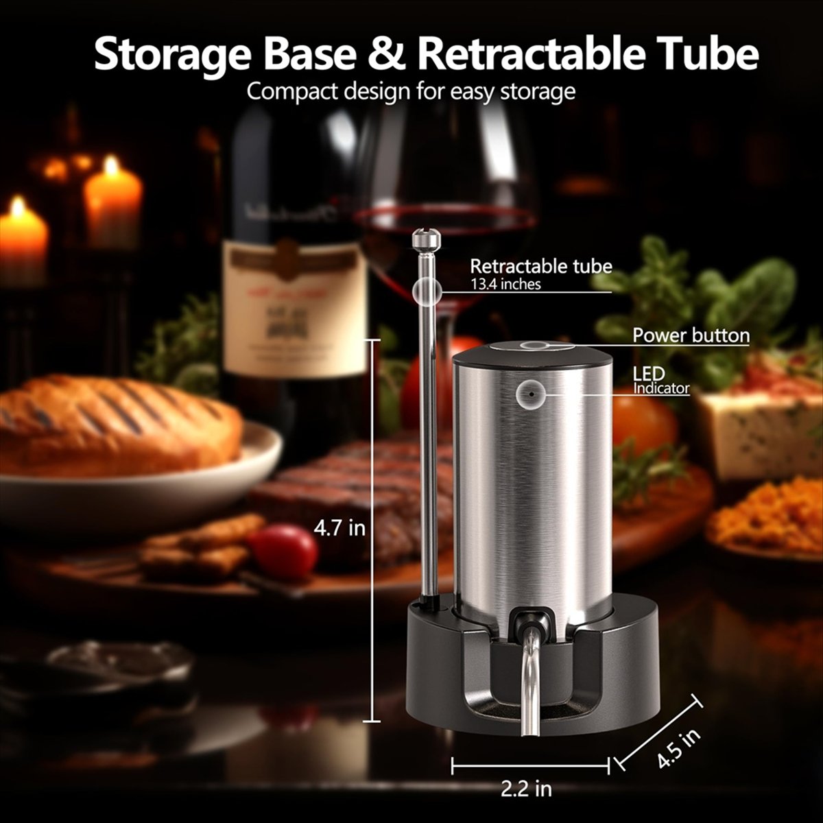 Decanter Aerator Set - مجموعة إناء النبيذ الكهربائية ETRT، موزع