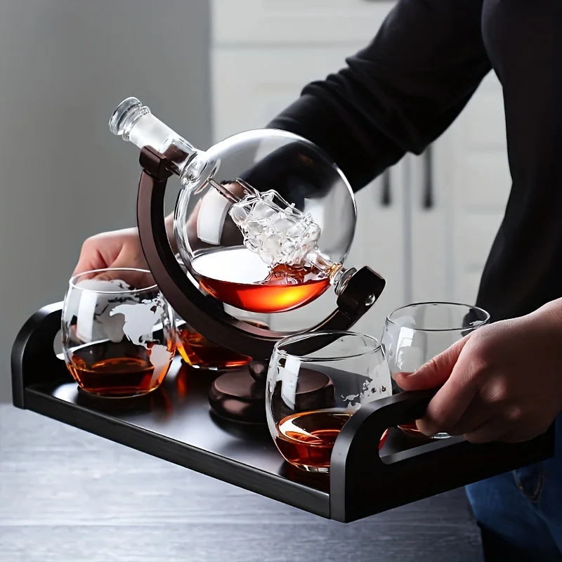 Decanter Aerator Set - كرة أرضية على شكل ويسكي الدورق