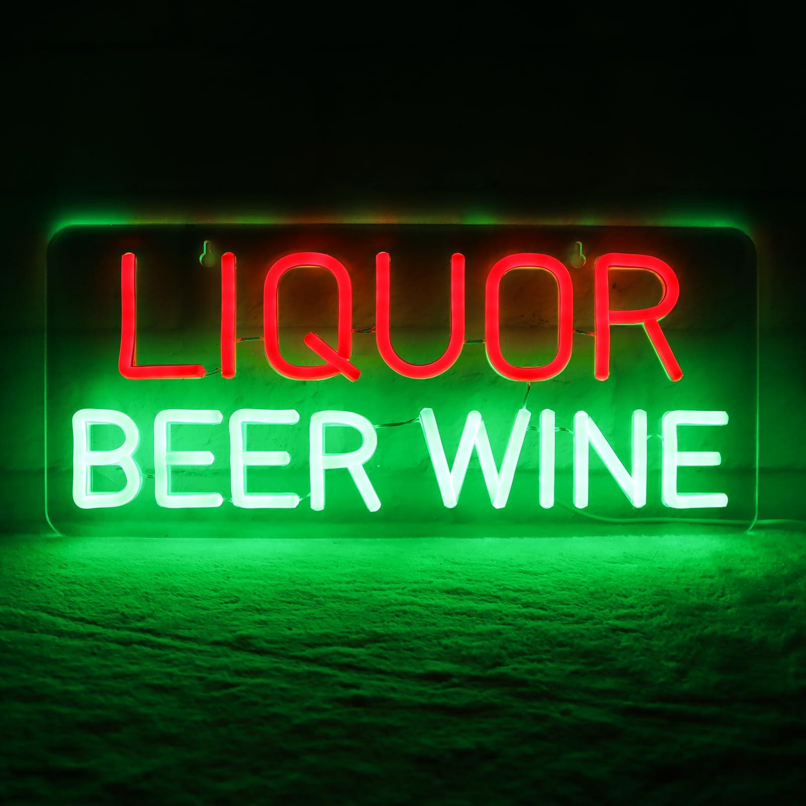 Wine Beer Store - لافتات نيون للخمور والبيرة والنبيذ لتزيين