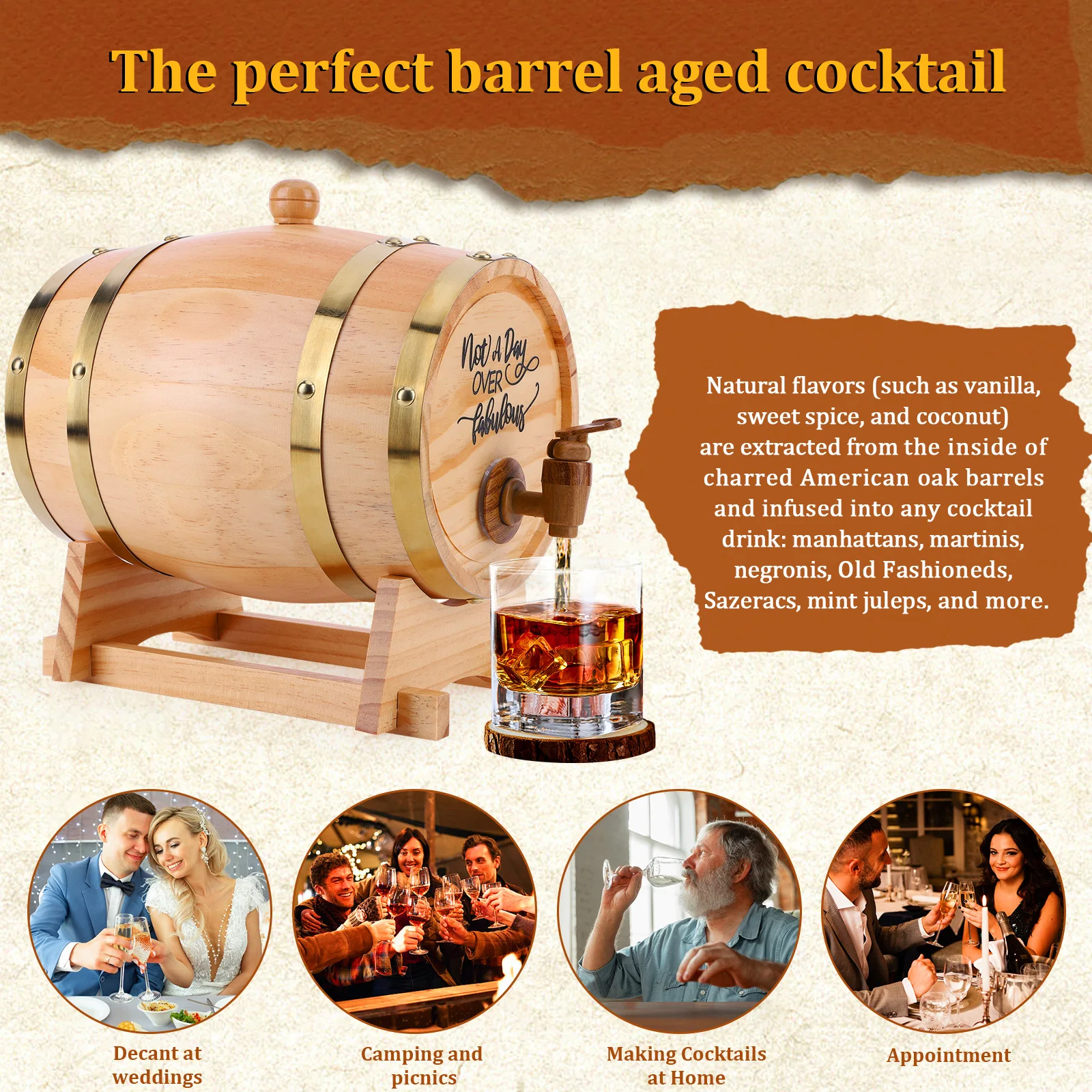 3L برميل ويسكي خشبي مع حامل بر - مراجعة Wine Beer Tequila وسعره