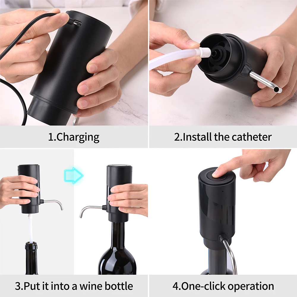 التلقائي القابلة لإعادة الشحن  - مراجعة Decanter Aerator Set وسعره