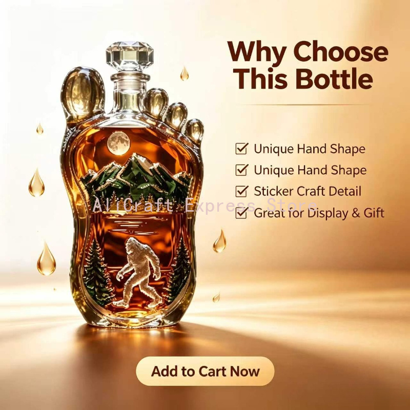 قارورة ويسكي على شكل بصمة قدم  - مراجعة Wine Beer And Spirits وسعره