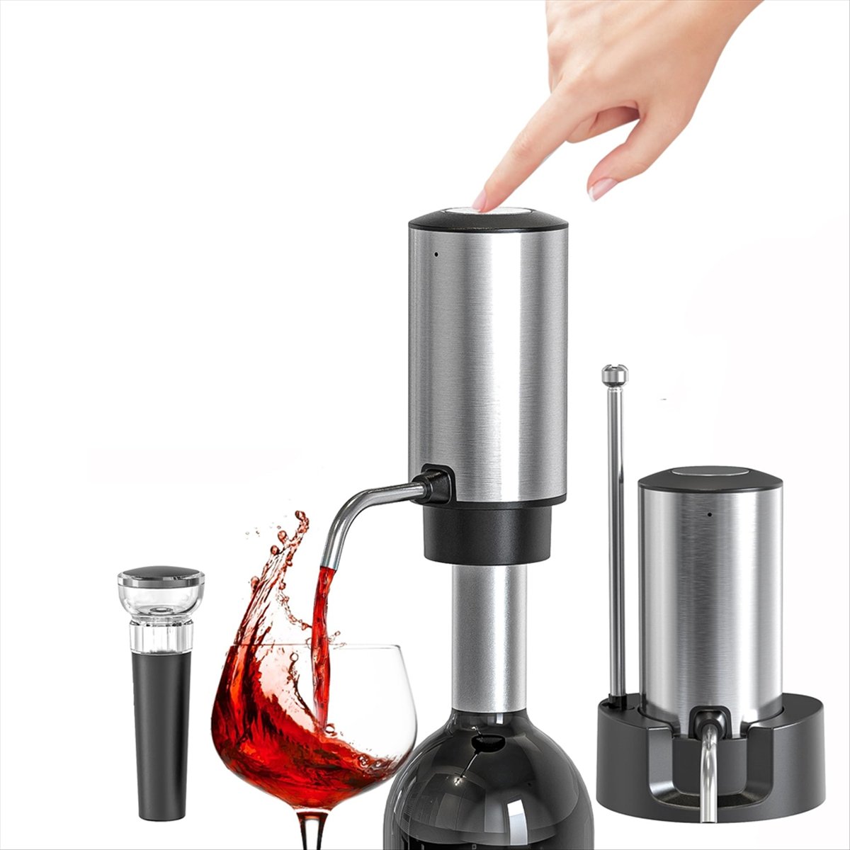مجموعة إناء النبيذ الكهربائية  - مراجعة Decanter Aerator Set وسعره