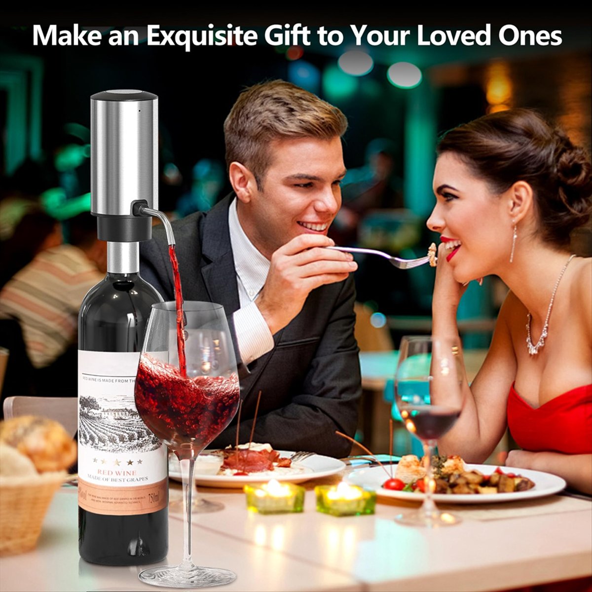 مجموعة إناء النبيذ الكهربائية  - مراجعة Decanter Aerator Set وسعره