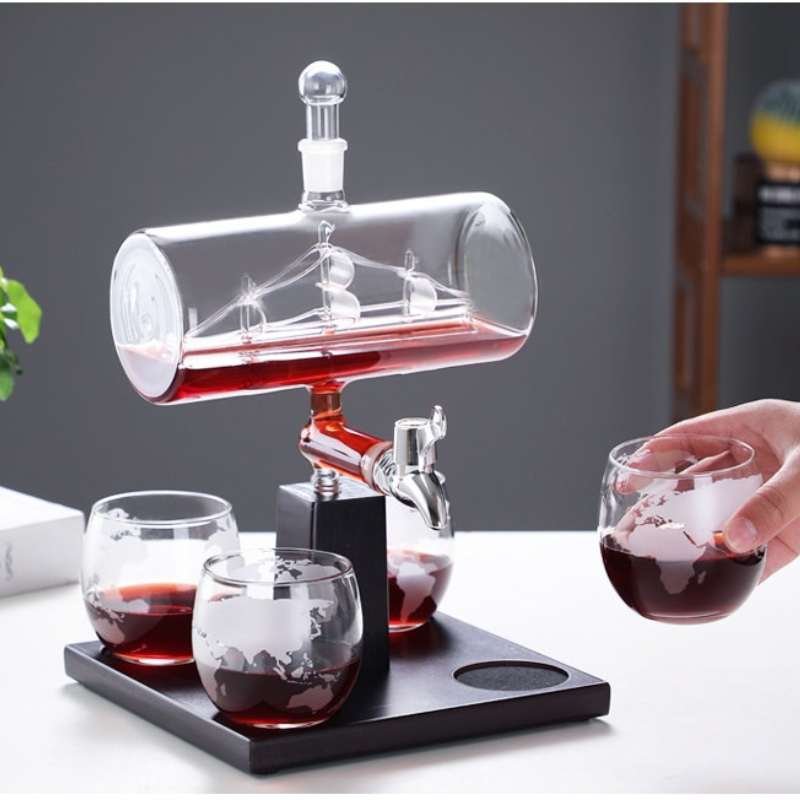 إناء نبيذ من الزجاج المقسى للا - مراجعة Decanter Aerator Set وسعره